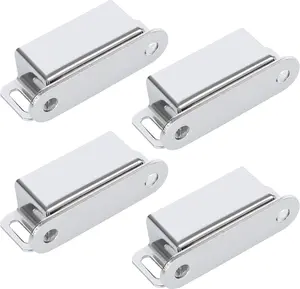 Cabinet Magnetic Catch,Door Catch with Strong Magnetic for Cabinet,Closet Doors Catches Closer Latches Hardware,Stainless Steel Catches for Cupboard Drawer Kitchen Wardrobe,Chrome(Pack of 4)