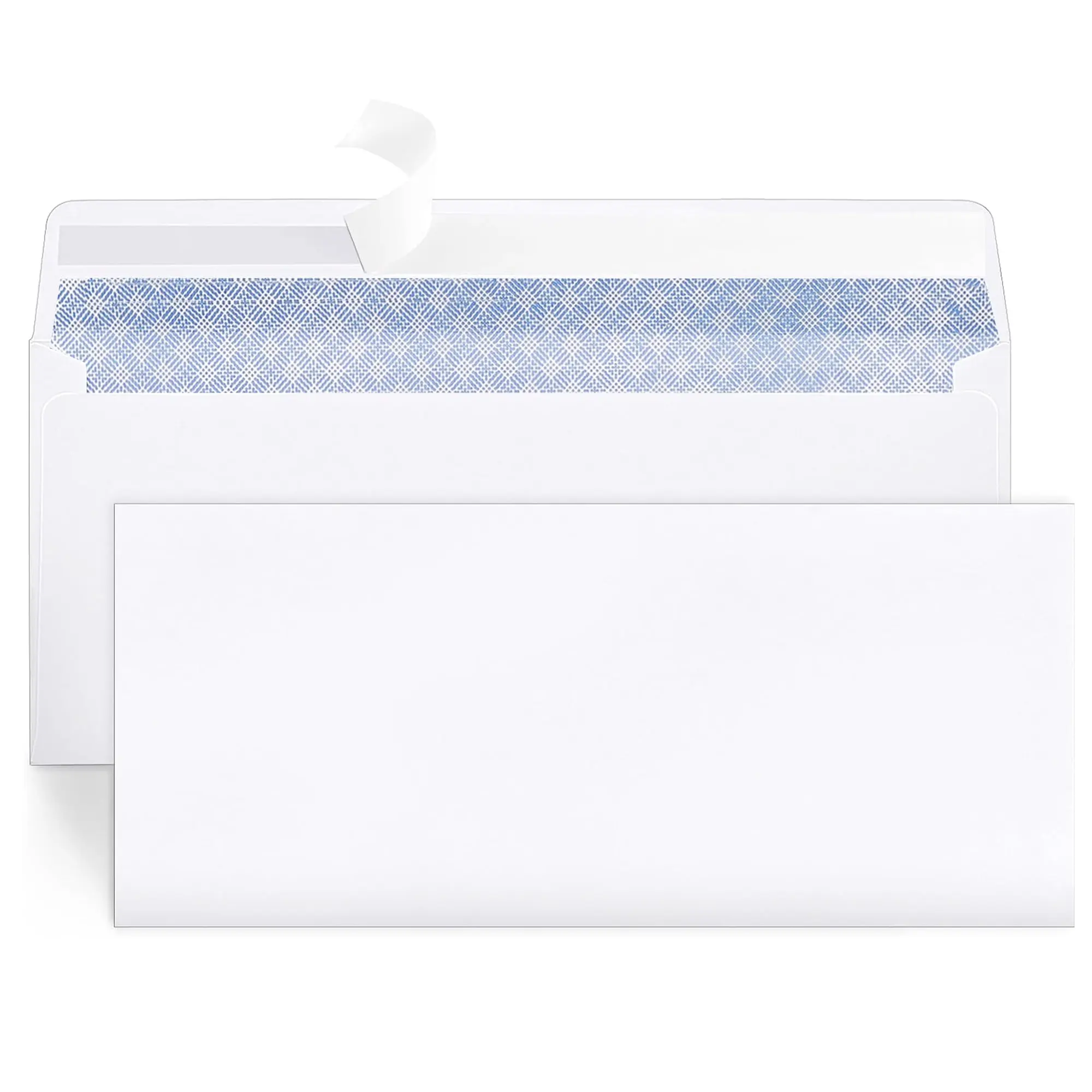 #10 White Mailing Envelopes, Privacy Tint Gummed-Self-Seal Adhesive Strip Business Letter Envelopes, 4.13 in x 9.5 in, 100 Count