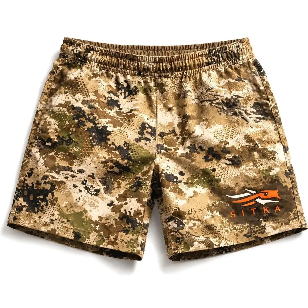 Mens SITKA Camo Hunting Shorts, Lightweight Quick Dry Athletic Running Gym Shorts with Pockets for Outdoor Sports and Summer Adventures