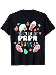 1 Men's Easter Dad Bunny T Shirt Loose Fit Short S