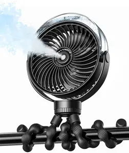 Portable Stroller Misting Fan for Babies – 4‑Speed Quiet Cooling, 360° Tripod, 3000mAh Rechargeable Travel Fan SWEETFULL