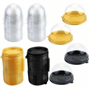 100 Transparent Plastic Mini Cake Boxes with Dome Lids, Mini Muffin Containers, Mooncake Dome Boxes, Pastry Baking Packaging Boxes for Wedding And Birthday Gifts fathersdaygiftideas