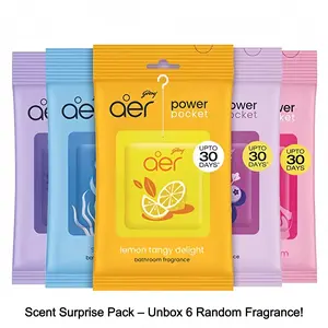 Mystery Box – 6 pcs Random Fragrances to Discover - Godrej Aer Power Pocket, Hanging Air Freshener, Assorted Pack of 6, Home Fragrances