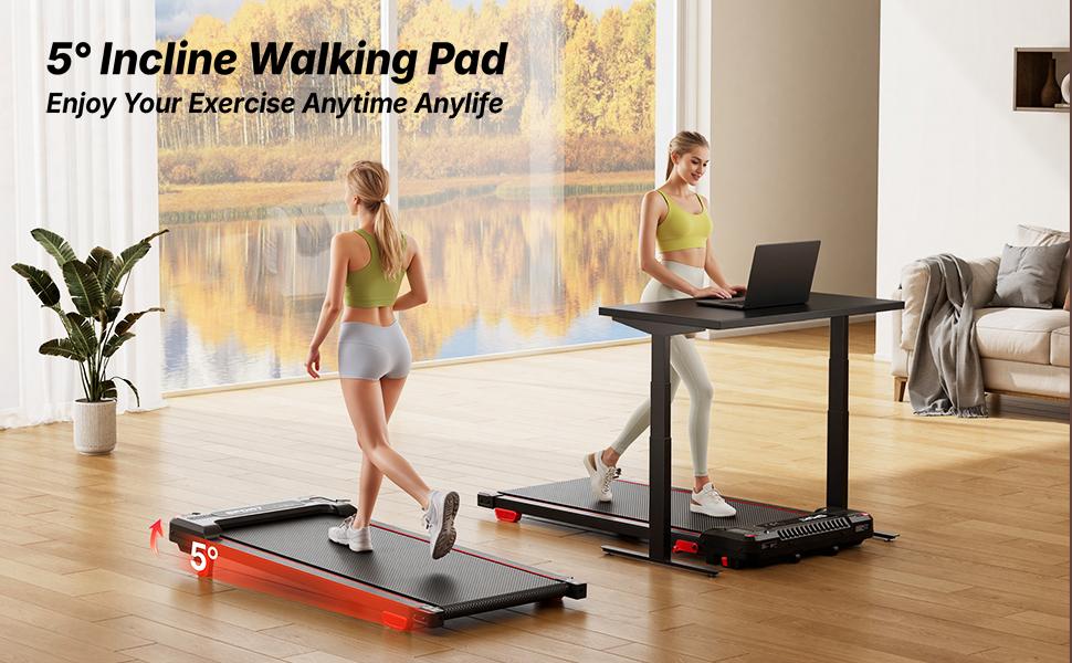 【StepIntoSpring】Walking Vibration Pad with 5% Incline, 2.5HP Under Desk Treadmill for Home & Office, 3 in 1 Portable Walking Pad with Soothing Massage, 330 Lbs Capacity, LED Display, Remote Control, ME