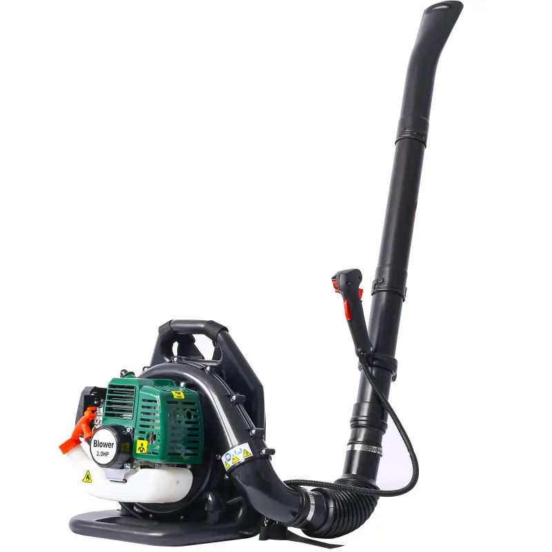 63CC 3HP 2 Stroke Backpack Gas Powered Leaf Blower, High Strength Snow Blower, Grass Lawn Blower Air Cooling Gasoline Backpack Grass Blower with Single-Cylinder Air-Cooled for Gutter,Garden,Yard Ora