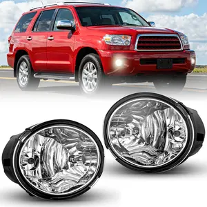 Nilight Fog Lights Assembly Compatible with 2001 2002 2003 2004 2005 2006 2007 Toyota Sequoia 2000-2006 Tundra(NOT fit steel front bumper models) w/9006 12V 51W Bulbs Clear Lens