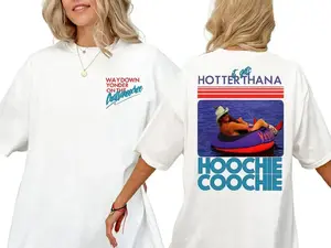 Meme T-Shirt, Hotter Than A Hoochie Coochie, Cotton Tee, Summer Vacation,90s Country Music Gift - KitchenEra