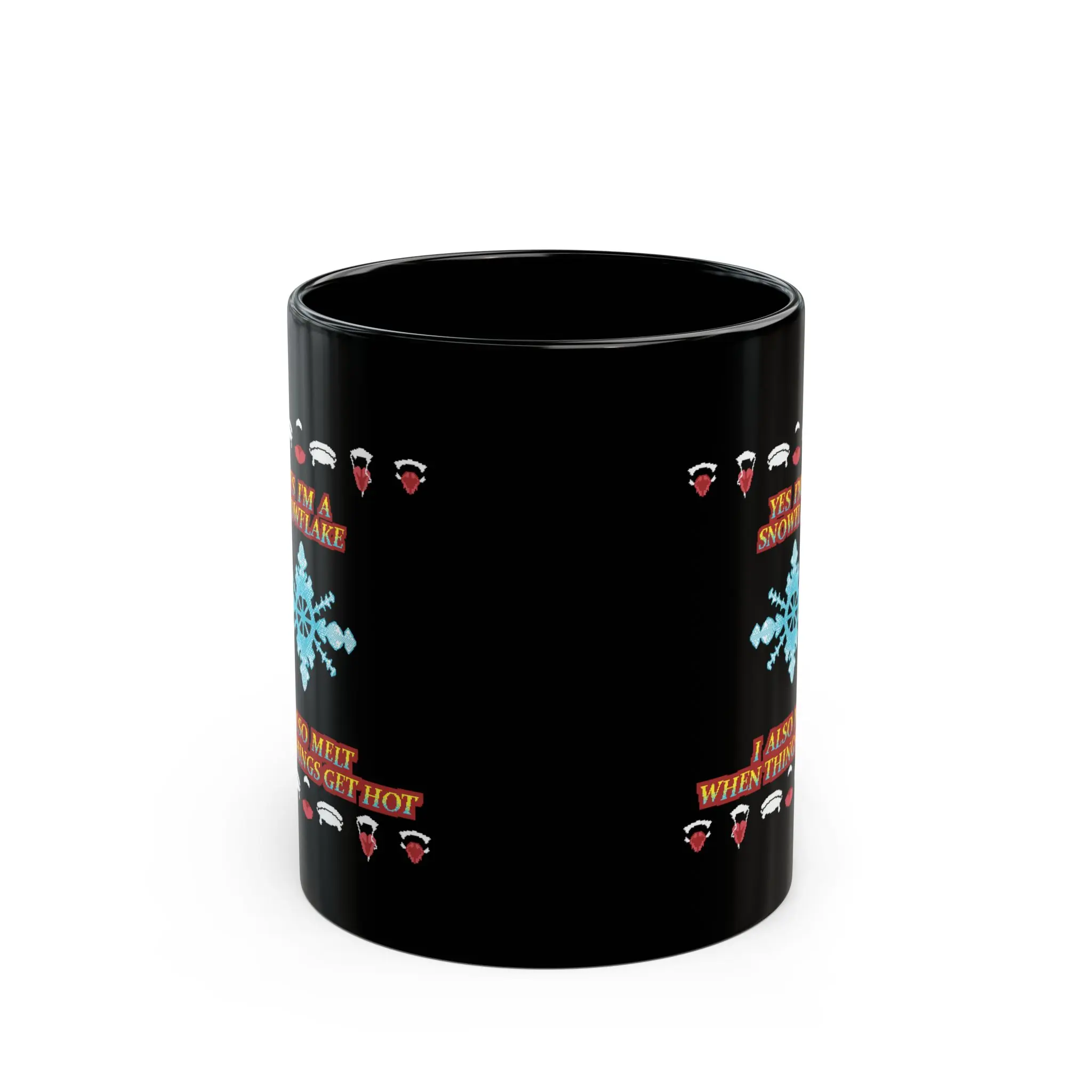 Funny Snowflake Mug - Winter Humor Coffee Cup, Gift for Snow Lovers, Holiday Hot Cocoa, Unique Christmas Decor, Winter Birthday Present Ceramic Drinkware Stylish Glossy Tea Washable Reusable