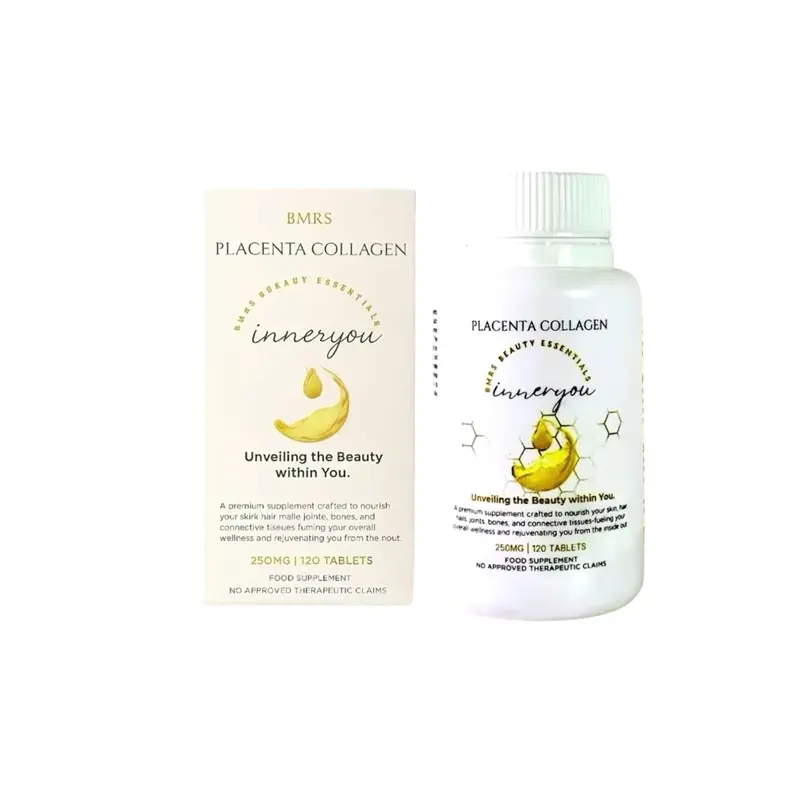 BMRS Beauty Essentials Inner You Placenta Collagen Food Supplement 250mg 120 Tablets for Skin Hair Nails Joints