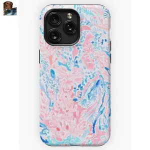 MagSafe iPhone Case Blue and Pink Warm Water Swirl iPhone Case – Burga Girly Phone Case for iPhone 17, 16, 15, 14, 13, 12, 11,models.Makes a great holiday gift for friends or family.Cute Gift Idea