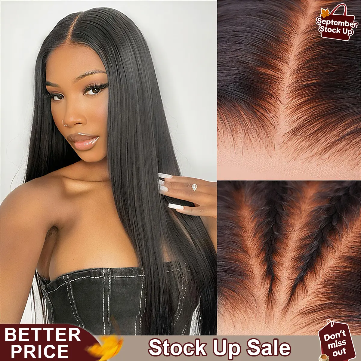 BGMgirl Hair Straight 7x5 & 9x6 HD Lace Wear Go Glueless Human Hair Wig, 180% Density Pre-Bleached Pre-Plucked Pre-Cut Closure Wig, Glueless Wigs Human Hair, Fall Style #sohochic #tiktokshopstockup