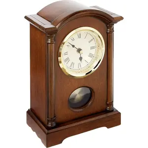 Dalton Chiming Pendulum Table Clock - Walnut Finish - -Tone Accents