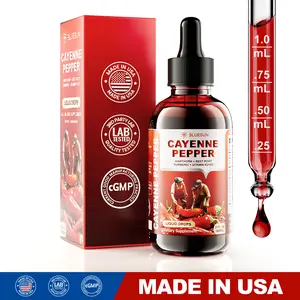 Bluesun Cayenne Pepper Drops Premium Liquid Supplement with Vitamin D3 50mcg K2 100mcg Berberine Ginseng Red Beet for Heart Health Bone Strength Immunity Antioxidants & Blood Flow Made in USA
