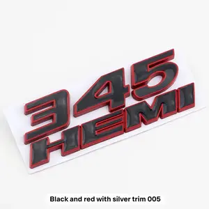 2X 345 HEMI 3D Emblem Color Blocking  Outline For Fender Badges Sticker