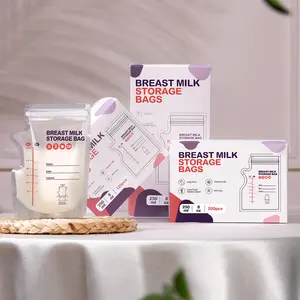 BPA-Free Breastmilk Storage Bags - 60 Pcs, 8 Ounce, Self-Standing with Pour Spout, Space-Saving Flat Profile, Ideal for Convenient Breastfeeding and Milk Storage, Refrigeration & Freezing