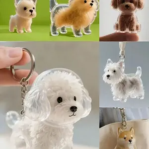 Pet Hair Storage Keychain Charm, Transparent Pet Hair Box, Dog Breed Keychain Memorial, Multifunctional Pet Memorial Pendant, Keychain For Bags