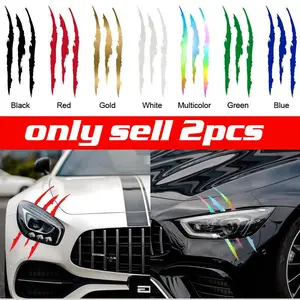 2pcs Scratch & Claw Marks Car Decals, Automotive Decals - High-Gloss Vinyl Stickers for Cars, Decals for Vehicles, Rear Window, Vehicle Exterior Decoration, Durable PET Auto Decoration (Easy Install) Universal Car Sticker Car Decorations