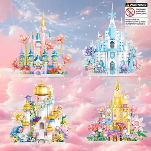 Moc Fairy Tale Flower City Castle Building Set, Stem Building Block Sets, Unisex Birthday or Holiday Gift for Kids, Choking Hazard Warning, No Battery Included, Building Blocks Set