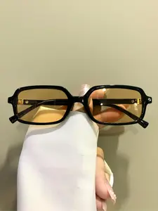 Unisex Vintage Rectangle Frame Eyeglasses, Stylish Square Frames, Trendy Casual Glasses for Everyday Use, Fashion Accessories for Outdoor Activities