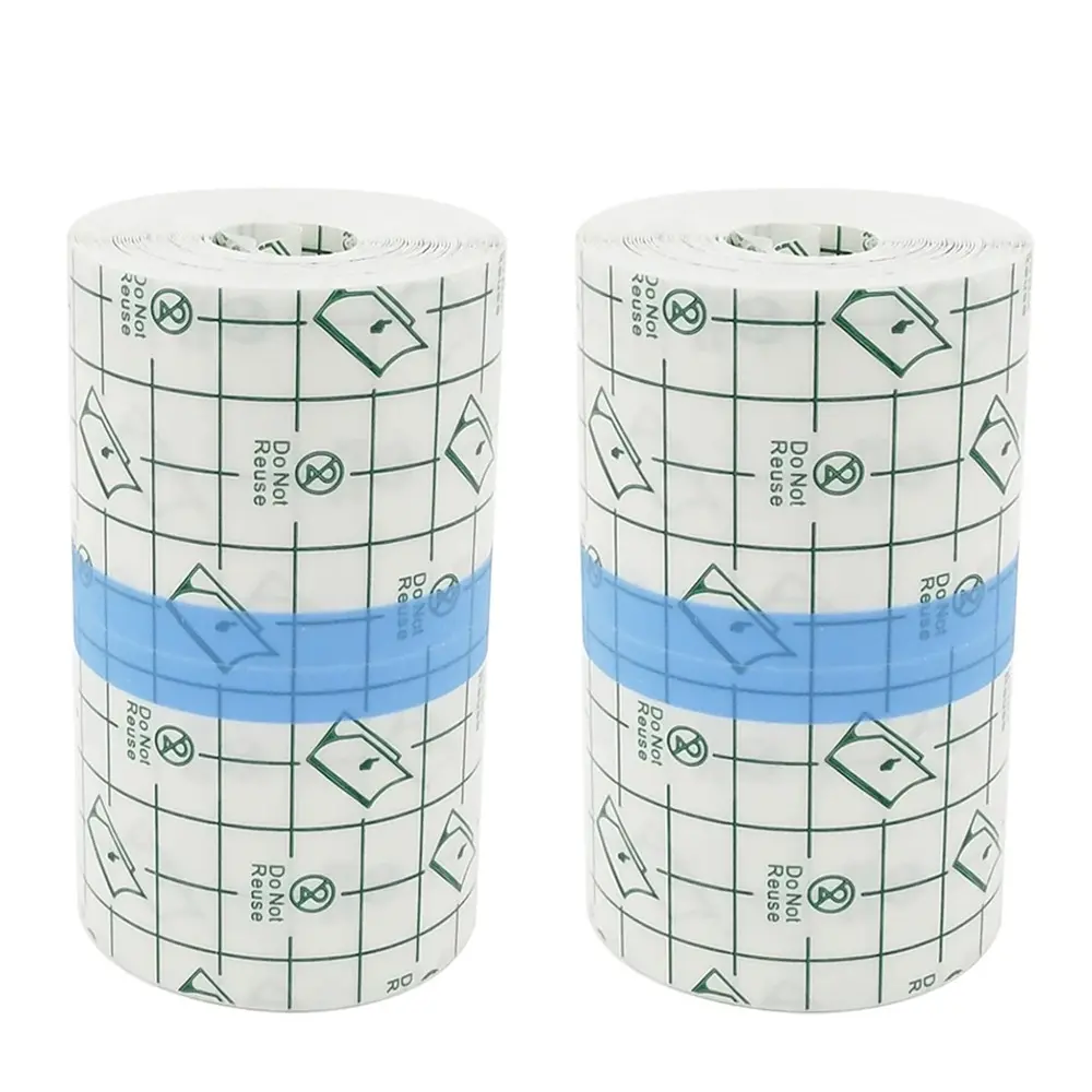 Transparent Waterproof PU Film Tape (2 Rolls), Bath Wound Protection Patch, Breathable Water-Resistant Acupoint Thin Plaster, Wound Care Supplies, 16.4 Inches/5 Meters
