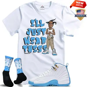 JD 12 Melo Matching Shirt Highlighting Fitz 4 Kickz Theme with Stylish University Blue Graphics