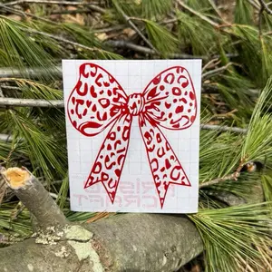 Cheetah Bow Decal Leopard Print Coquette Bow Vinyl Decal Waterproof Durable for Cars Tumblers Laptops Water Bottles Notebooks
