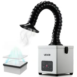 summervibes VEVOR Solder Fume Extractor, 3-Stage Filtration Soldering Smoke Absorber with 180 m/h Strong Suction 3-Level Airflow, Compact Desktop Brushless Smoke Extractor for Soldering DIY Welding, Sheet Metal, Brushless Motor