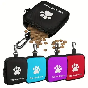 Polyester Dog Training Snack Bag with Zipper Closure, Portable Pet Treat Pouch for Outdoor Activities, Training Aid, Multiple Colors Available