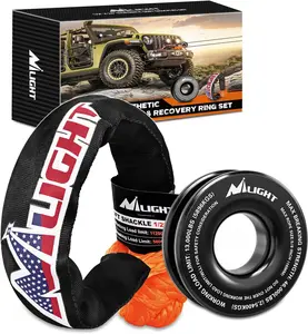 Nilight Synthetic Soft Shackle & Recovery Ring Kit 1/2inch x 24inch Soft Shackle (56,000 LBS Breaking Strength) with Snatch Ring (46,000 LBS MBS) for 4x4 Truck SUV ATV Off Road  dealsforyoudays