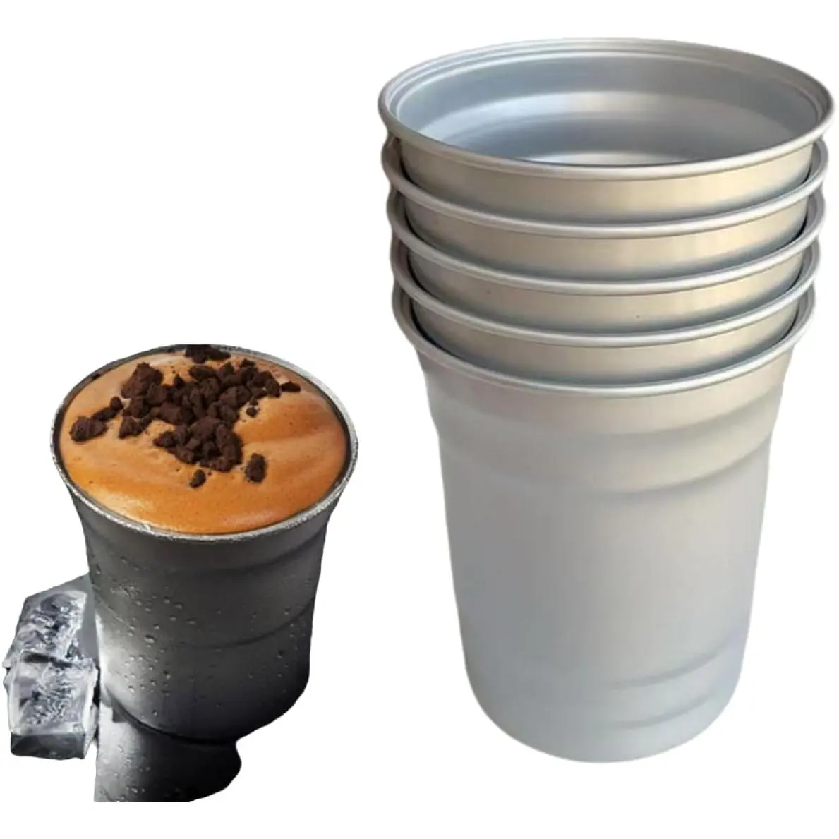 Reusable 20oz Aluminum Cups, Recyclable Disposable – & Dishwasher Safe, Stackable & Lightweight (10 Pack)