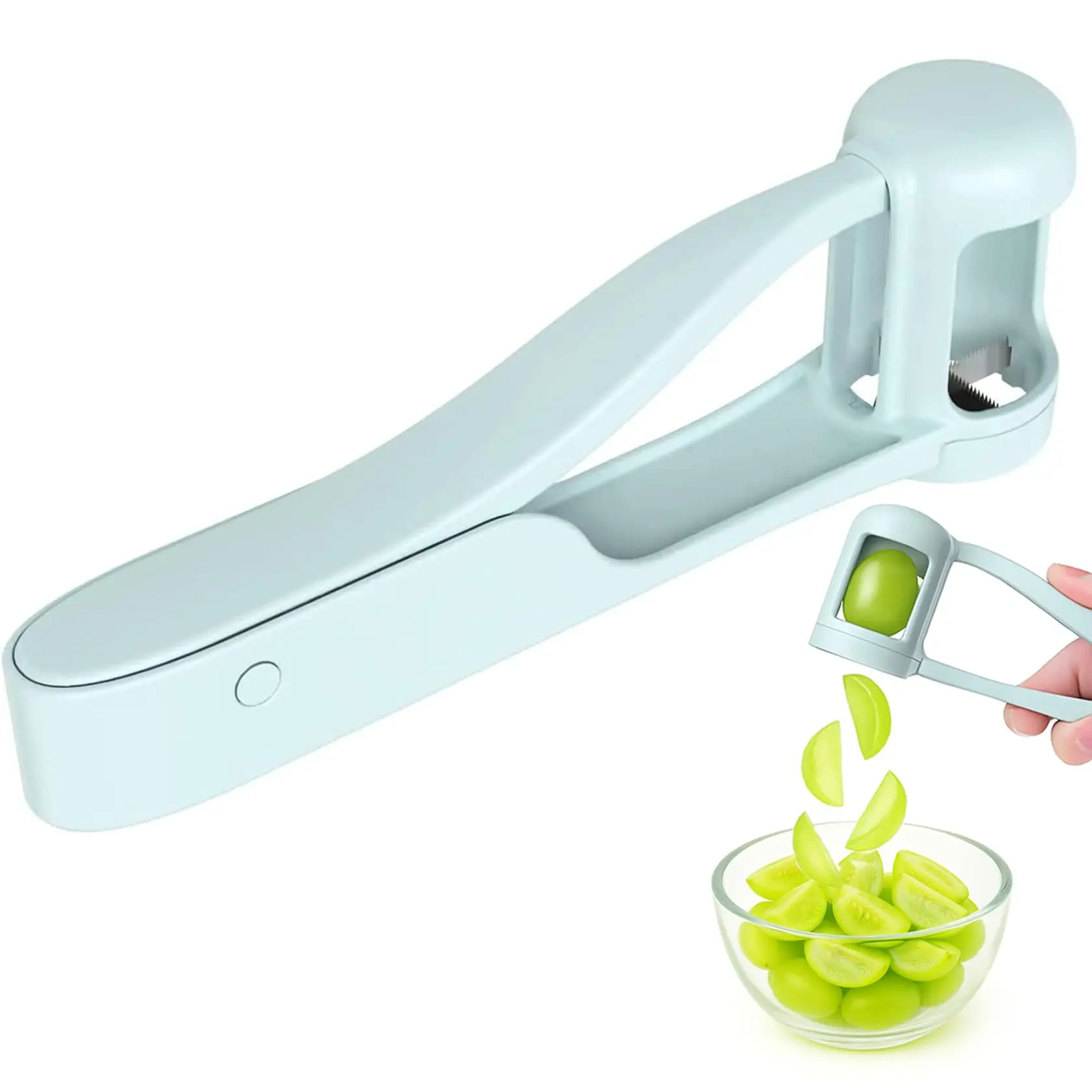 1 PC Grape Fruit Slicer Cutter, Fruit Vegetable Slicer, Grape Tomato Cherry Kitchen Gadget, Salad & Cake Decoration Tool, Durable Fruit Tool, Grape slicer, fruit separator, cherry tomato slicer, suitable for kitchens, households and cake shops