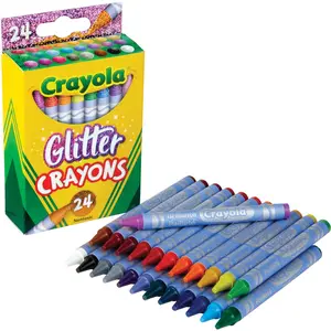 Crayola Glitter Crayons 24 Ct - Dazzling Colors for Coloring with Sparkle Infused Wax