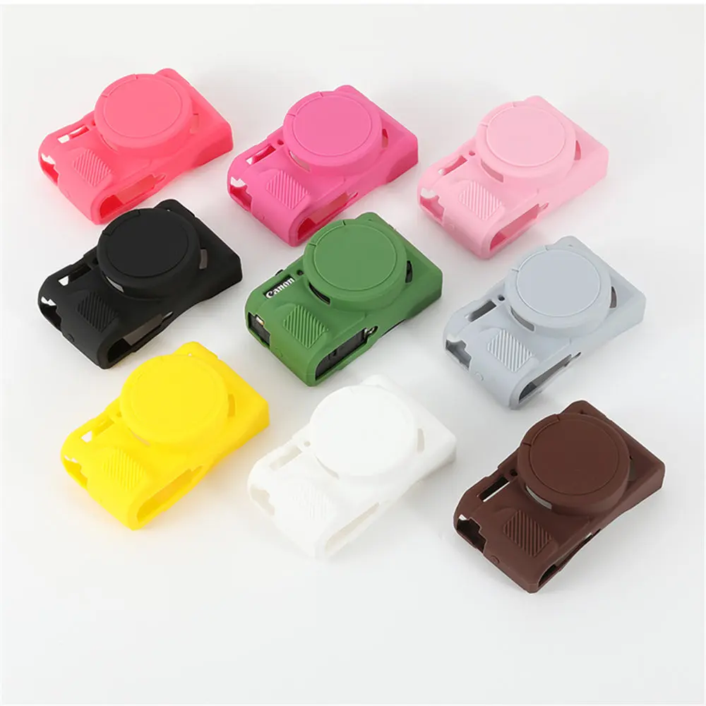 Handheld Soft Silicone Rubber Armor Camera Body Case with Lens Cap - Durable, Shockproof Protection Accessory for Canon G7X Mark II, III, G7XII, G7X2, G7XIII, G7X3