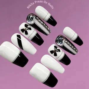 NikitaNails DESIGNER DOLL – 10PCS 100%Handcrafted 3D Press-On Nails | Reusable, Long-Lasting, Salon-Quality