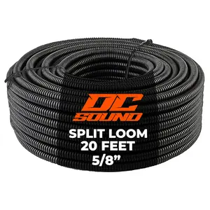 DC Sound 5/8" 15mm 20 Feet Split Wire Loom Cable Sleeves Conduit Protective Tubing