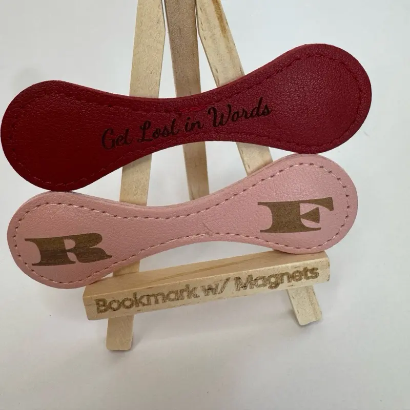 Vegan Leather Magnetic Bookmark – Custom Engraved*