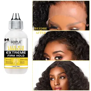 Waterproof Wig Glue for Lace Wigs 38ML- Goiple Lace Adhesive Strong Hold Invisible Hair Bonding Glue for Lace Front Wigs Natural Look Haircare Poly