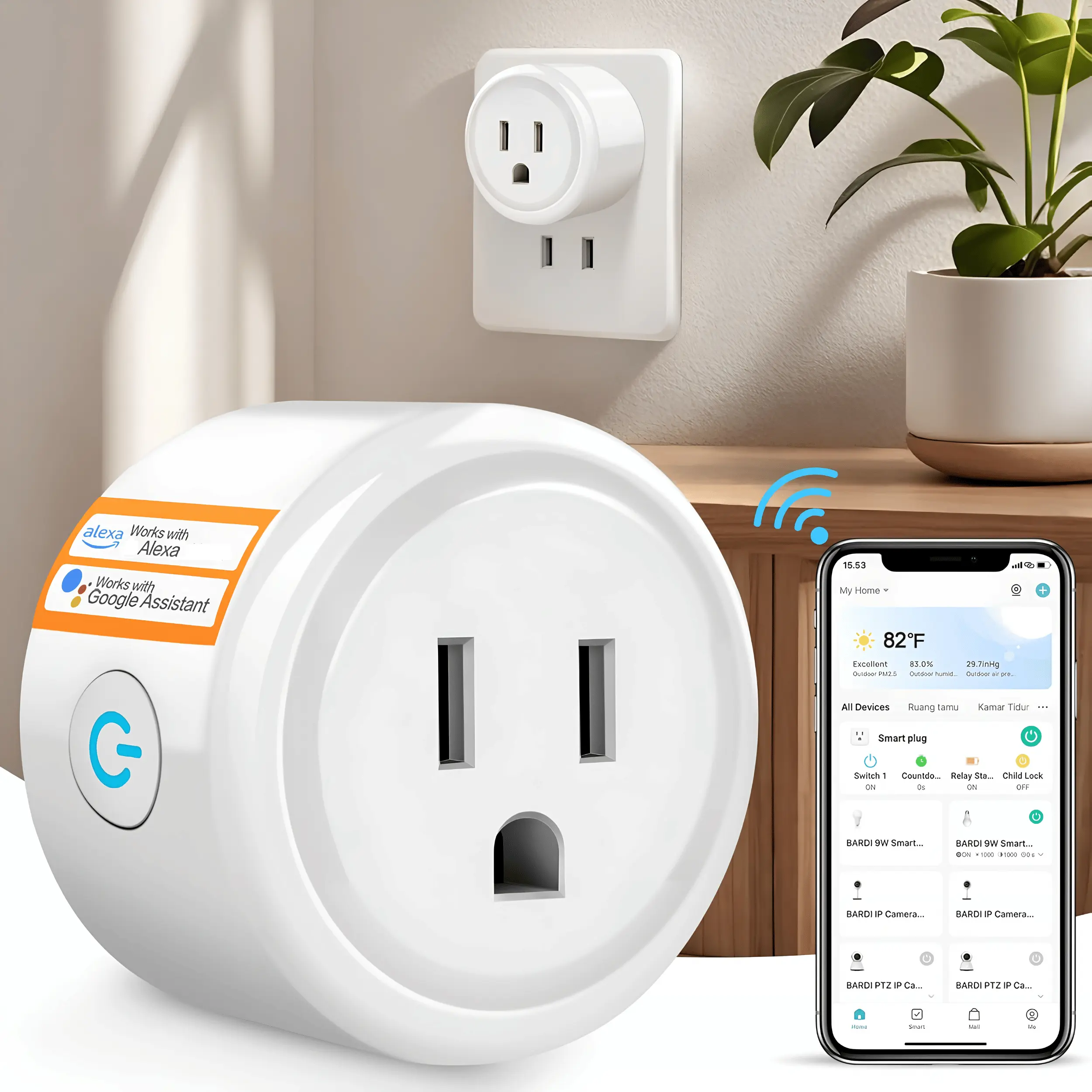 Mini Smart Plug WiFi Outlet Compatible with Alexa & Google Assistant App Controlled Smart Socket with Timer & Schedule, 2.4GHz WiFi Only, Voice Control Wireless Plug for Home Automation, Energy Saving Devices