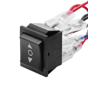 6-Pin Auto-Reset Momentary DPDT Rocker Switch, 3-Position (ON)-Off-(ON) Forward Reverse Polarity Reversing Switch, IP20 Rated, AC 250V/16A 125V/20A for Auto, Household Appliances