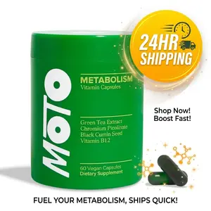 Boost Your Metabolism! MOTO Vegan Vitamin Capsules w/ Green Tea & B12 | 24HR Ship