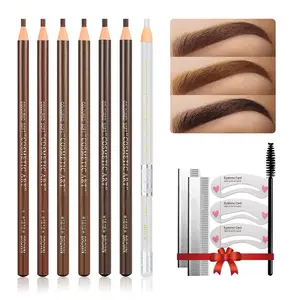 Waterproof Eye-Brows Pen-cil Set, Pull Cord Peel-off Eyebrow Pencil Microblading Eyebrow Pen Supplies Kit, White Eye-Liner Pencil and Eyebrows Tool Tattoo Makeup For Marking