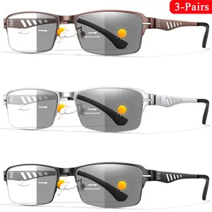 3 Pack Fashion Reading Glasses, High Quality Eyewear, Metal Frame, Unisex Blue Light Blocking Eyewear, Classic Framed Design, Reading Eyeglasses