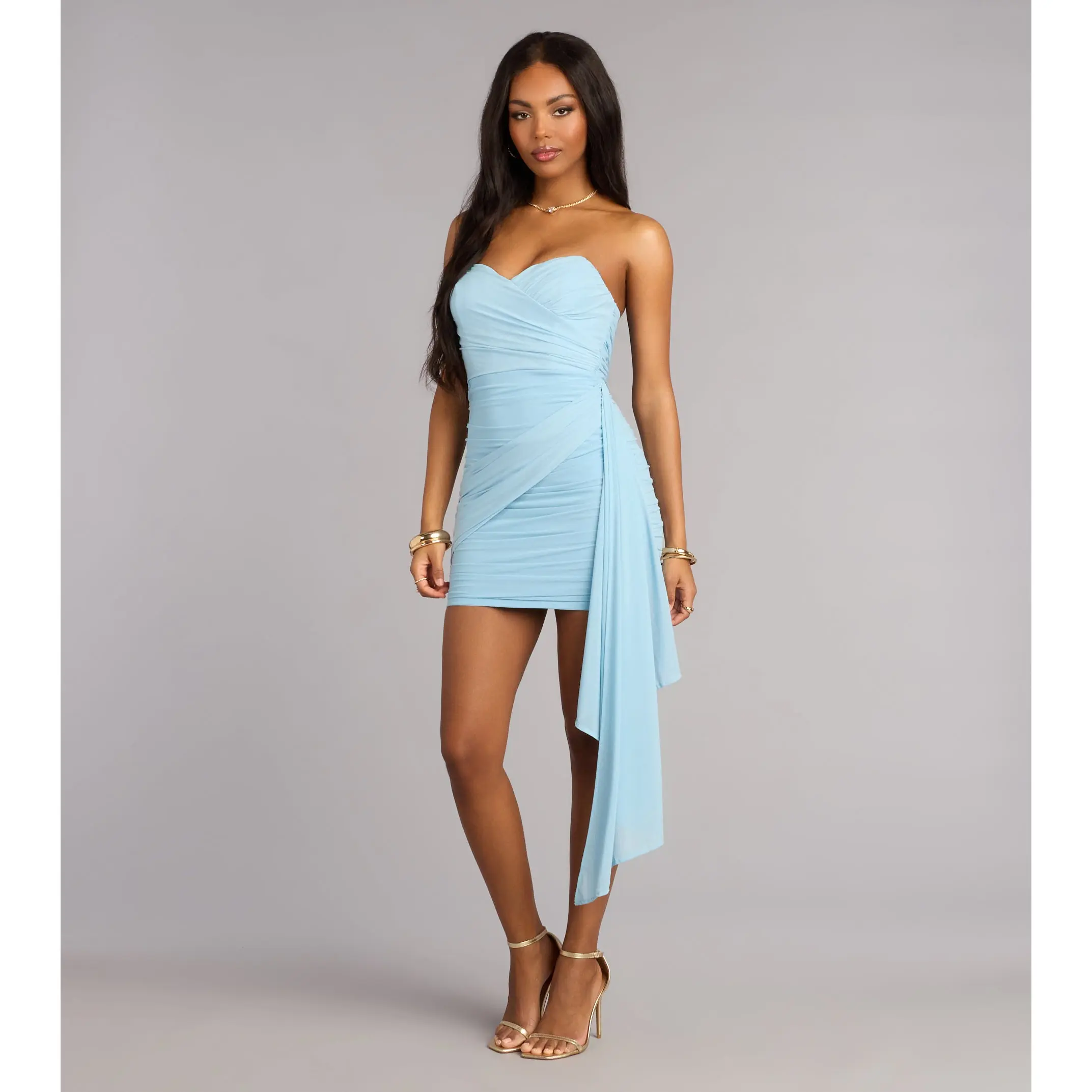 Wrapped in the Moment Mesh Mini Dress