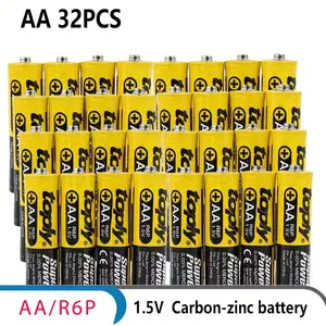 12pcs/32pcs Aaa/aa R6p/r03p Batteries, 1.5v Carbon Zinc, Non-Rechargeable, Compatible with LED Lights, Toys, Remote Controls, Alarm Clocks, Replacement Batteries