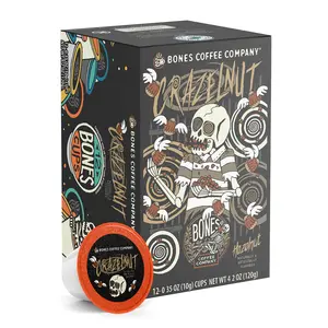 Bones Coffee Company Crazelnut, Hazelnut Flavored Pods | 12ct Kcups Beverage Bean