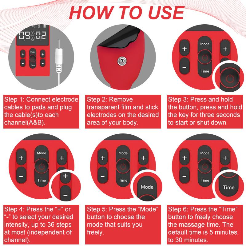 TENS EMS Unit Massager for Back Pain Relief, Shoulder Recovery and Physical Relax, Electronic EMS Massager for Effective  Relax, Dual Channel, 12 Modes, 36 Intensity Levels, Send a variety of patches, Gift