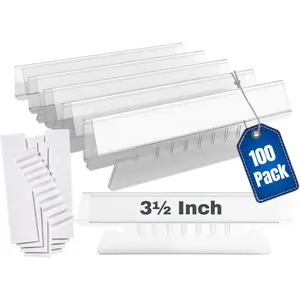 Clear Hanging Folder Tabs and Inserts Plastic Clear Tabs File Folder Tabs 3-1/2" x 5/8" 100/Pack