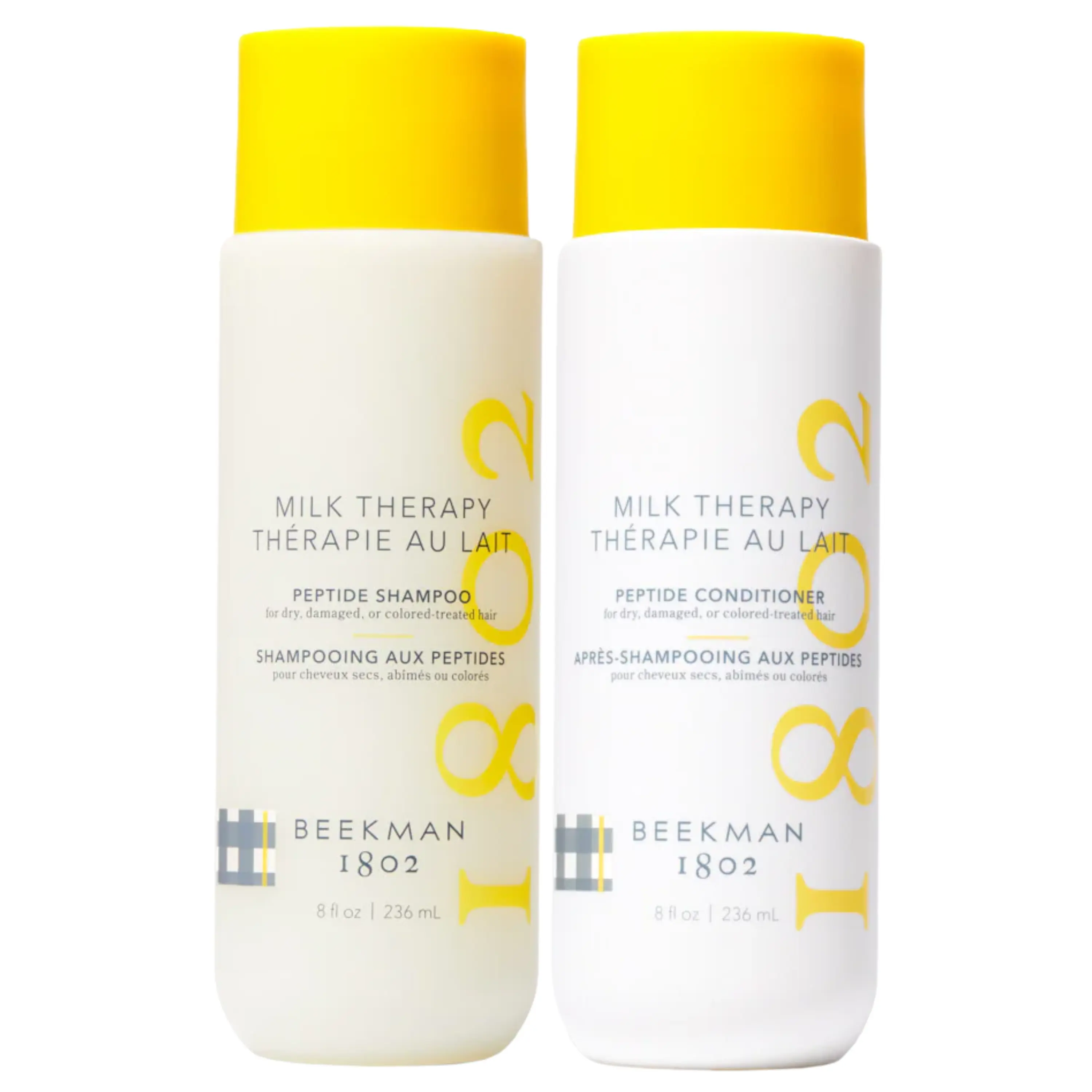 Beekman 1802 Milk Therapy Shampoo & Conditioner Bundle – Reduces Breakage, Repairs Damage, Boosts Shine with Goat Milk Proteins, Brazilian Flex Peptide Bond, & Hydrolyzed Collagen, Safe on Color