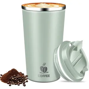17oz Insulated Travel Coffee Mug with Flip Lid - Leakproof Stainless Steel Insulated Coffee Tumblers,  Coffee Cup for Hot & Cold Drinks,  for Camping & On-the-Go