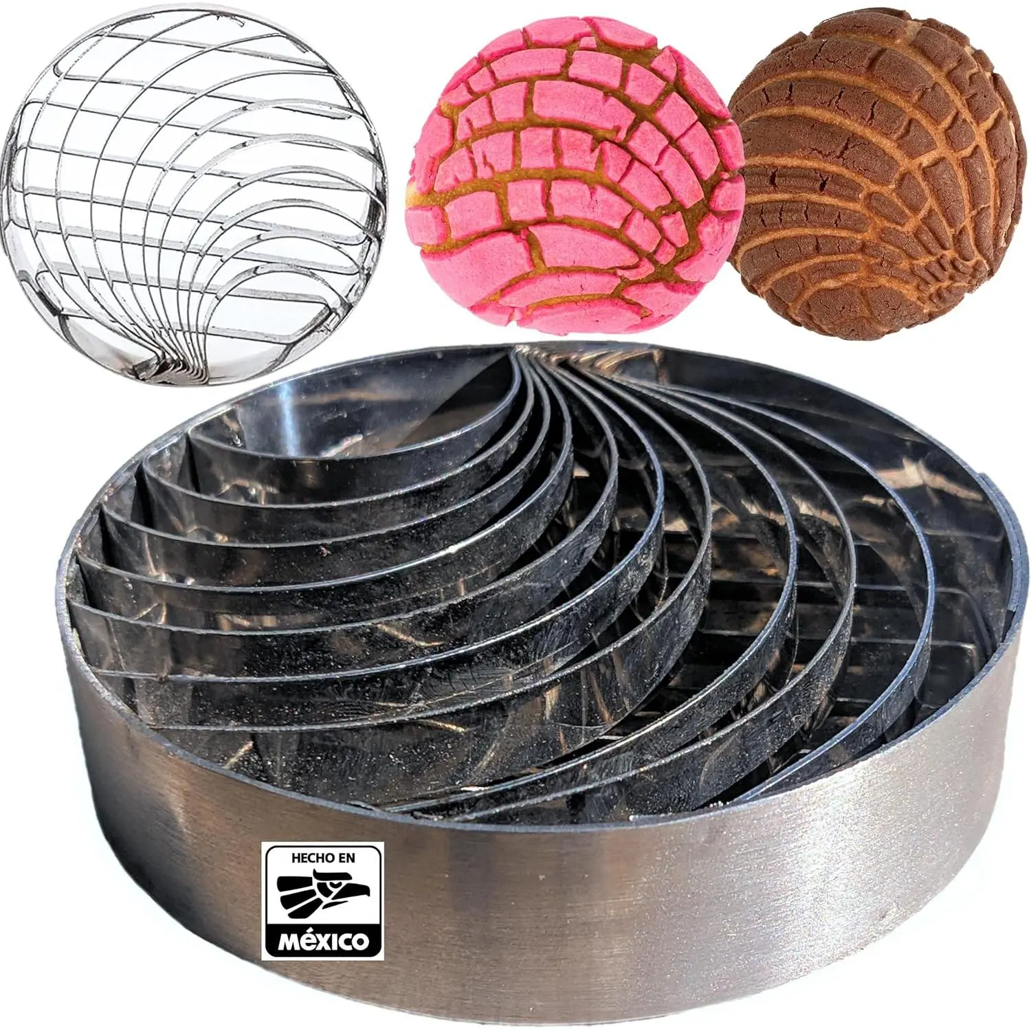 The  Concha  mexican bread mold made of Stainless Steel 4.25 inches - Concha  two-sided mold  Mexico - Concha mold for pan dulce mexicano - Marcador de conchas de pan